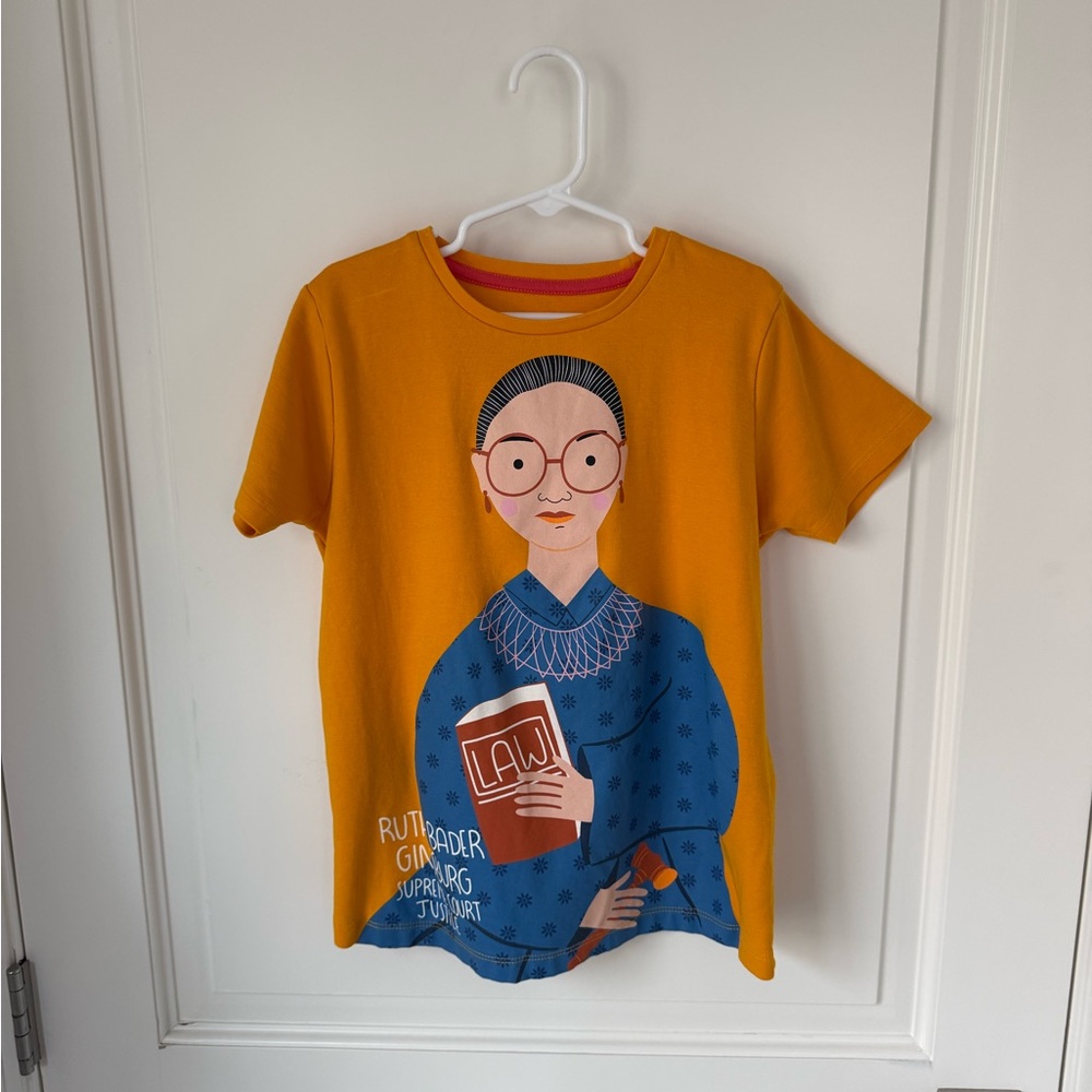Piccolina Trailblazer Ruth Bader Ginsburg Gold Yellow T-Shirt GIRLS SIZE 10